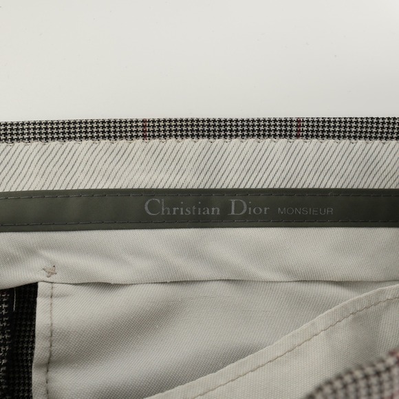 Vintage Christian Dior Monsieur Mens Plaid Two Button Suit Blazer & Pants Flaws - Picture 13 of 16
